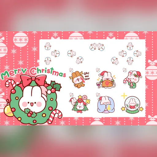 Christmas Bunny cursor set preview