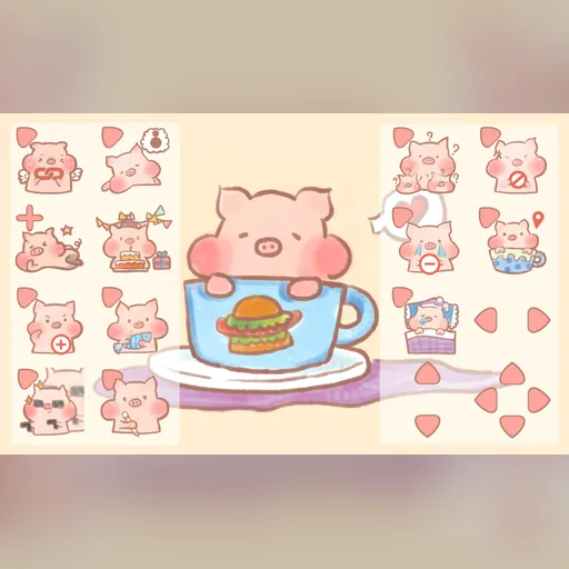 Crayon Piggy cursor set preview