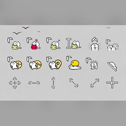 Doodle Cat cursor set preview