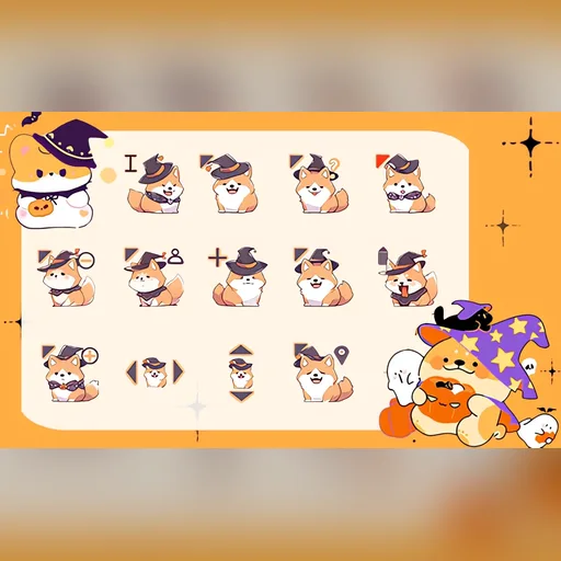 Halloween Shiba cursor set preview