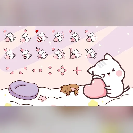 Heart Kitty cursor set preview