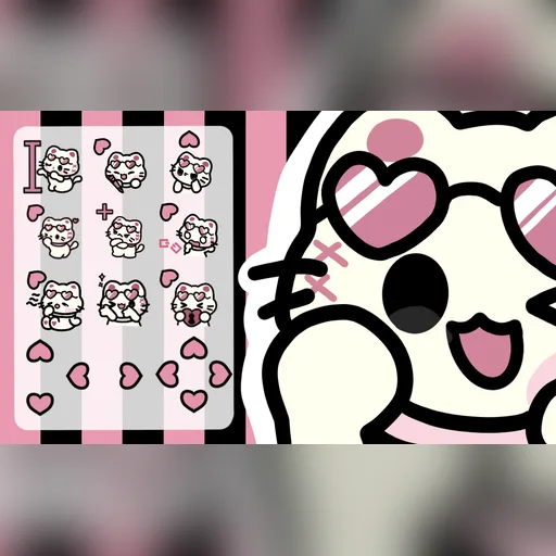 Heart Shades Cat cursor set preview