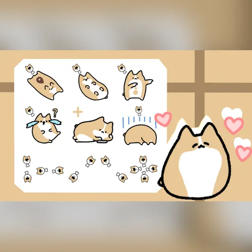 Loafing Corgi cursor set preview