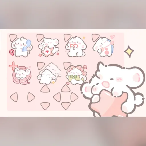 Marshmallow Bunny cursor set preview