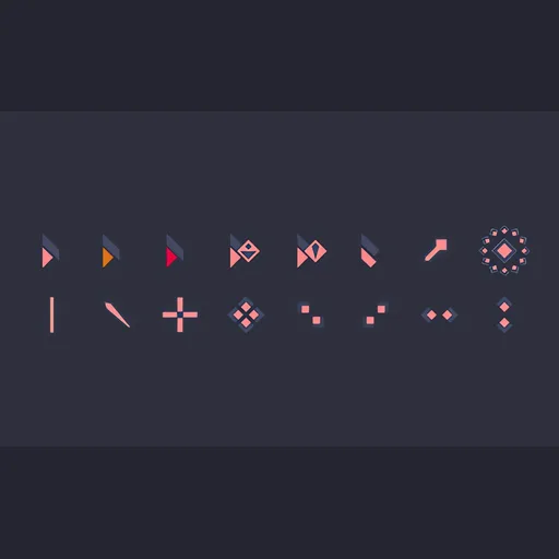Navy & Coral cursor set preview