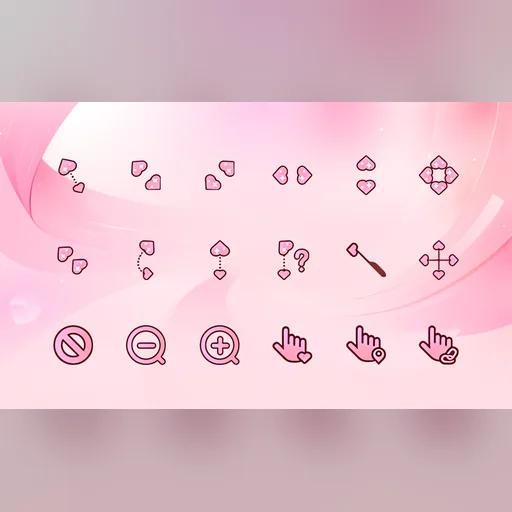 Pink Hearts cursor set preview