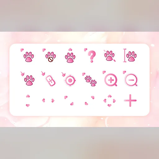 Pink Paws cursor set preview