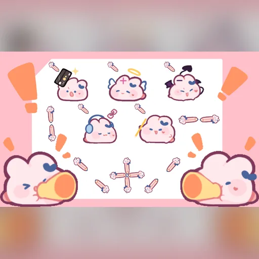 Pink Puff Bunny cursor set preview