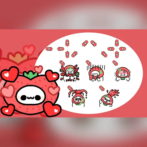 Strawberry Cat cursor set preview