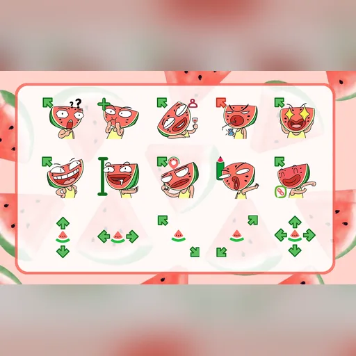 Watermelon Head cursor set preview